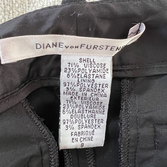 Diane von Furstenberg Mid-Rise Straight-Leg Black Pants - Picture 5 of 6